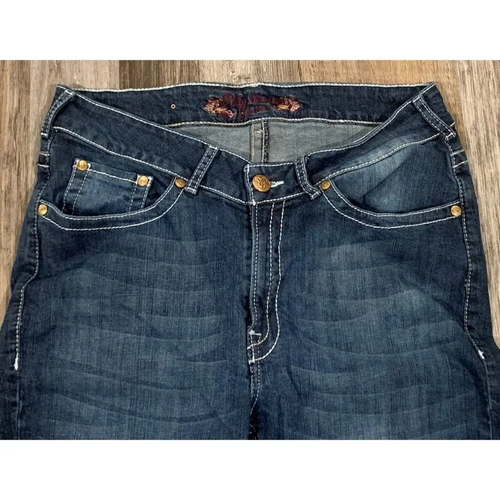 Philanthropic Jeans Womens Size 16 Blue Denim Straight Leg Mid Rise Medium Wash - Picture 3 of 14